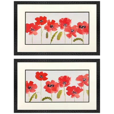 Paragon Anemone Study 32"w X 20"h Framed Art Set Of 2 In Multi