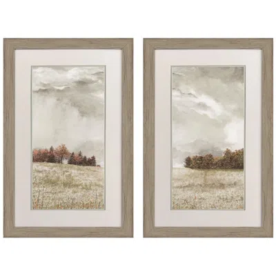 Paragon Approaching Storm 21"w X 33"h Framed Wall Art Set Of 2 In Neutral