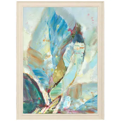 Paragon Aqua Leaf I 28"w X 40"h Framed Art In Multi