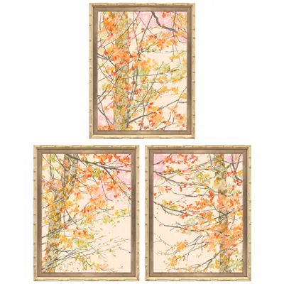 Paragon Autumnal Arbour 17"w X 22"h Framed Art - Set Of 3 In Multi