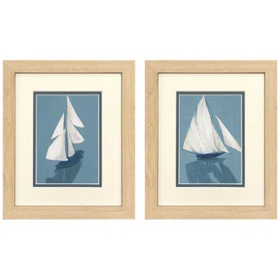 Paragon Azul La Mar 10"w X 12"h Framed Art - Set Of 2