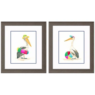 Paragon Beach Bum B 19"w X 22"h Framed Art Set Of 2 In Multi