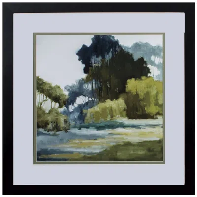 Paragon Bean Fields Tall Trees 30"w X 30"h Framed Art In White