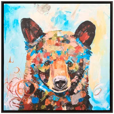 Paragon Bear Blue 29"w X 29"h Canvas In Multi