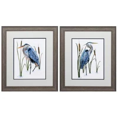 Paragon Beside The Lake 19"w X 22"h Framed Art Set Of 2 In Brown
