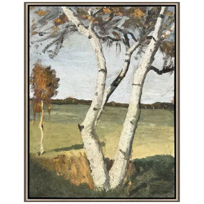 Paragon Birch Tree In A Landscape 39"w X 51"h Canvas
