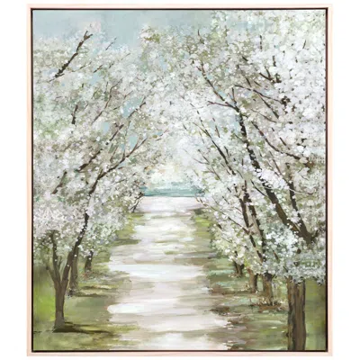 Paragon Blossom Pathway 44" High Framed Giclee Canvas Wall Art