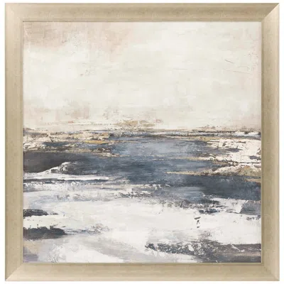 Paragon Blue Bay 41" Square Framed Giclee Hand-finished Wall Art