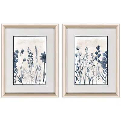Paragon Blue Dye 20"w X 26"h Modern Framed Art Set Of 2