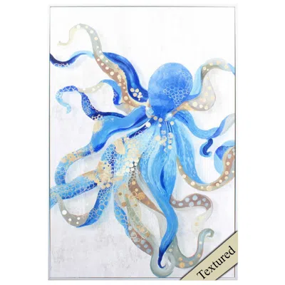 Paragon Blue Octopus 24"w X 35"h Non-glass Framed Art