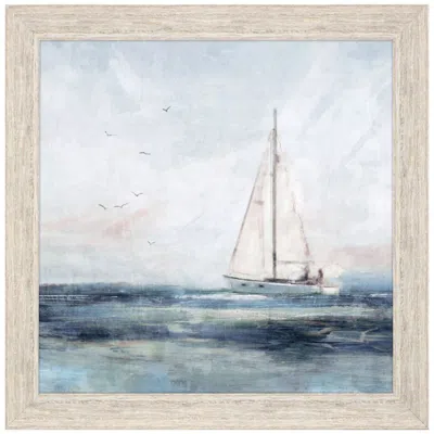Paragon Blue Sailing I 28"w X 28"h Framed Art