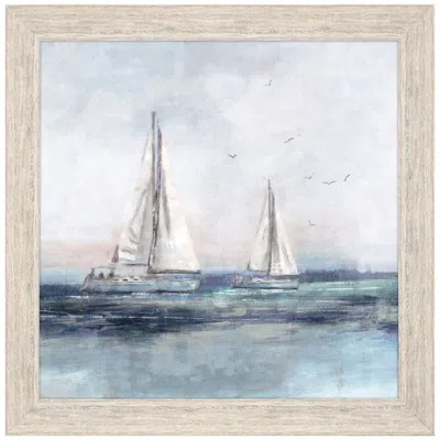 Paragon Blue Sailing Ii 28"w X 28"h Framed Art