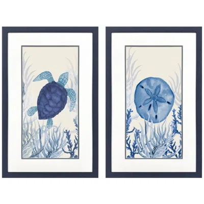 Paragon Blue Sea I 20"w X 32"h Framed Art - Set Of 2
