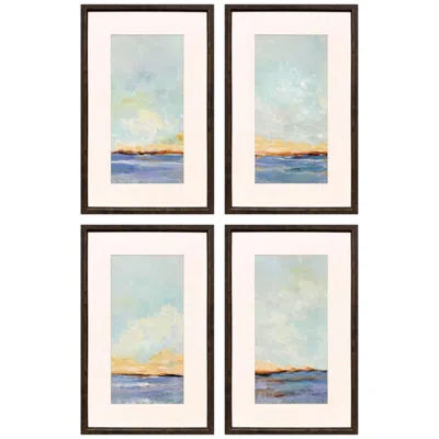 Paragon Blue Serenity 17"w X 27"h Framed Art - Set Of 4 In Multi