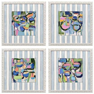 Paragon Blush & Breeze 18"w X 18"h Framed Art - Set Of 4 In Multi