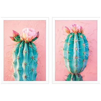 Paragon Blush Botanicals Ii 13"w X 19"h Modern Framed Art Set Of 2