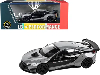 Paragon Bmw I8 Liberty Walk Gray And Black "lb Performance" Series 1/64 Diecast Model Car By
