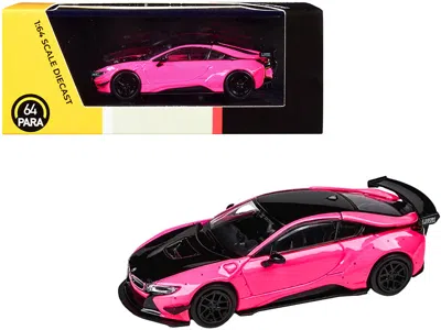 Paragon Bmw I8 Liberty Walk Hot Pink And Black 1/64 Diecast Model Car By  In Gray