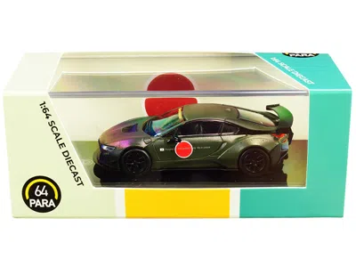 Paragon Bmw I8 Zero Liberty Walk Dark Green 1/64 Diecast Model Car By