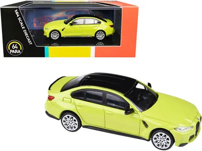 Paragon Bmw M3 (g80) Sao Paulo Yellow With Black Top 1/64 Diecast Model Car By