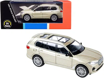 Paragon Bmw X7 With Sunroof Sunstone Gold Metallic 1/64 Diecast Model Car By  In Blue