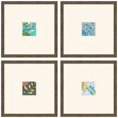 Paragon Botanica I 16" Square 4-piece Framed Giclee Wall Art Set
