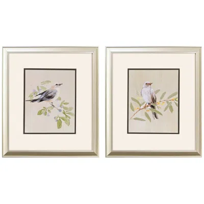 Paragon Botanical Birds 15"w X 17"h Transitional Framed Art Set Of 2