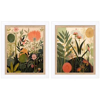 Paragon Botanical Embrace 20"w X 24"h Framed Wall Art Set Of 2