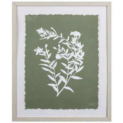 Paragon Botanical Garden Iii 20"w X 24"h Framed Art In White