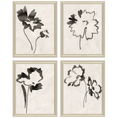 Paragon Botanical Silhouettes 14"w X 18"h Framed Art - Set Of 4