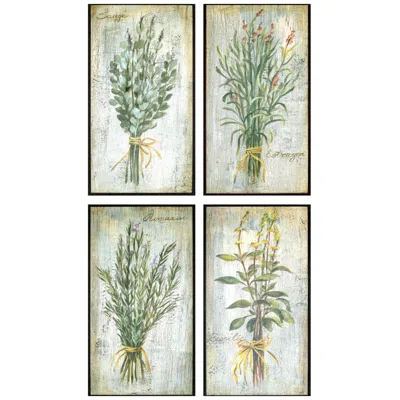 Paragon Bountiful Herbs 13"w X 25"h Framed Art Set Of 4