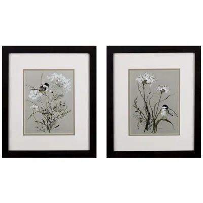 Paragon Bouquet Of Grace Bird 15"w X 17"h Framed Art Set Of 2