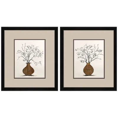 Paragon Branches In Urn 14"w X 16"h Framed Art Set Of 2
