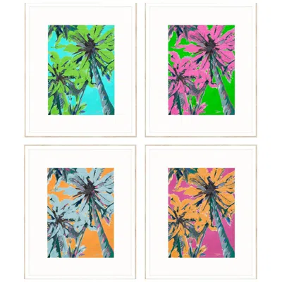Paragon Bright Palms 19"w X 23"h Framed Art Set Of 4 In Multi