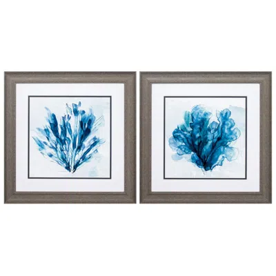 Paragon Brilliant Coral 19"w X 19"h Framed Art Set Of 2 In Multi