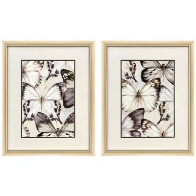 Paragon Butterfly Cluster 20"w X 26"h Framed Art - Set Of 2