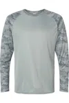 Paragon Cayman Performance Camo Colorblocked Long Sleeve T-shirt In Grey