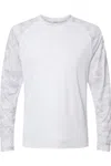 Paragon Cayman Performance Camo Colorblocked Long Sleeve T-shirt In White