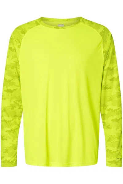Paragon Cayman Performance Camo Colorblocked Long Sleeve T-shirt In Yellow