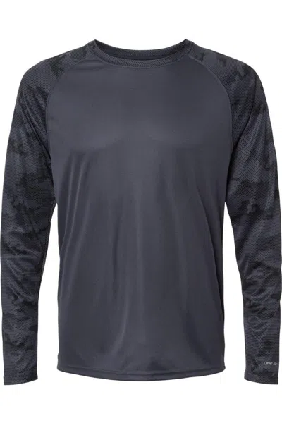 Paragon Cayman Performance Camo Colorblocked Long Sleeve T-shirt In Blue