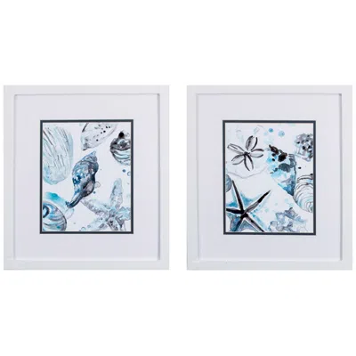 Paragon Cerulean Seashells B 16" High 2-piece Framed Wall Art