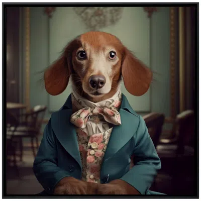 Paragon Charming Dog 29"w X 29"h Canvas In Brown