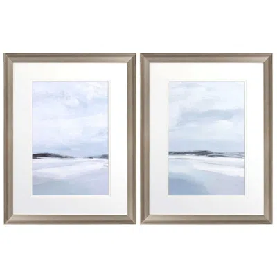 Paragon Cirrus Cloud Beach 21"w X 27"h Framed Art Set Of 2