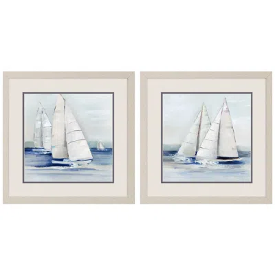 Paragon Close Sail 17"w X 17"h Framed Art Set Of 2