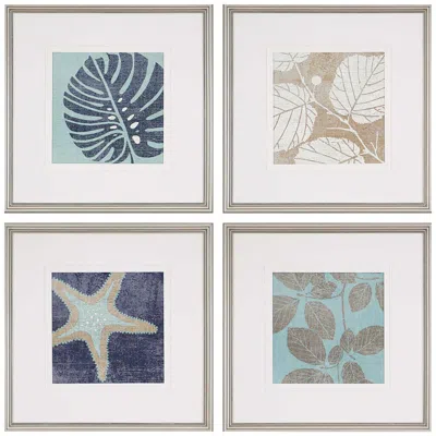 Paragon Coastal I 18"w X 18"h Framed Art Set Of 4 In White
