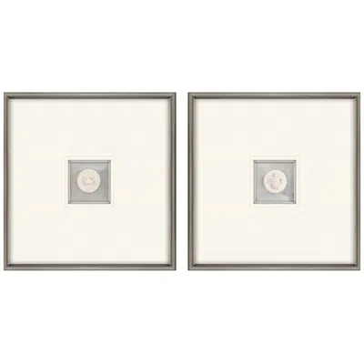 Paragon Coastal Intaglio Ii 21"w X 21"h Framed Art Set Of 2 In Gray