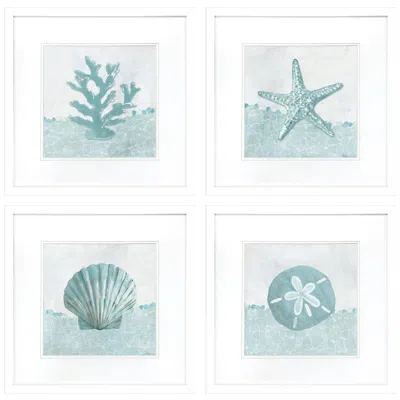 Paragon Coastal Mosaic 19"w X 19"h Framed Wall Art Set Of 4