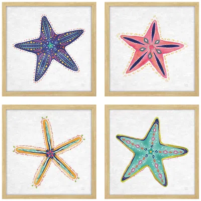 Paragon Coastal Starfish 18"w X 18"h Framed Art Set Of 4 In Multi