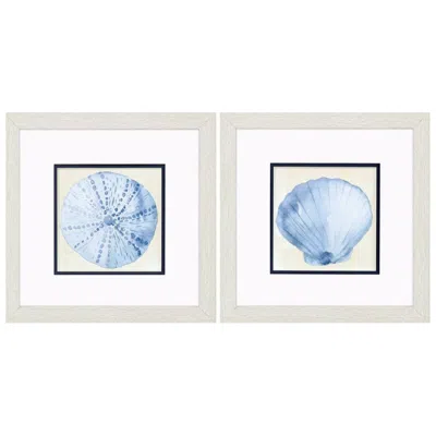 Paragon Coastal Watercolor B 11"w X 11"h Framed Art Set Of 2 In Multi