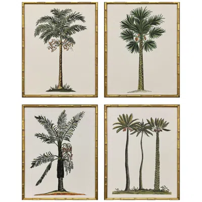Paragon Contemporary Palm Ii 19"w X 25"h Coastal Framed Art Set Of 4